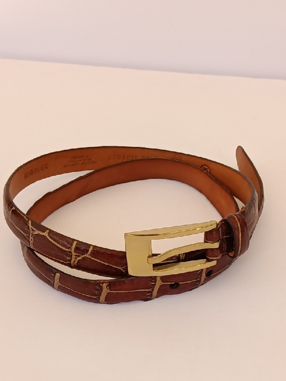 Martin Dingman Genuine Leather 3/4" Belt Handmade in the USA Mock Croc